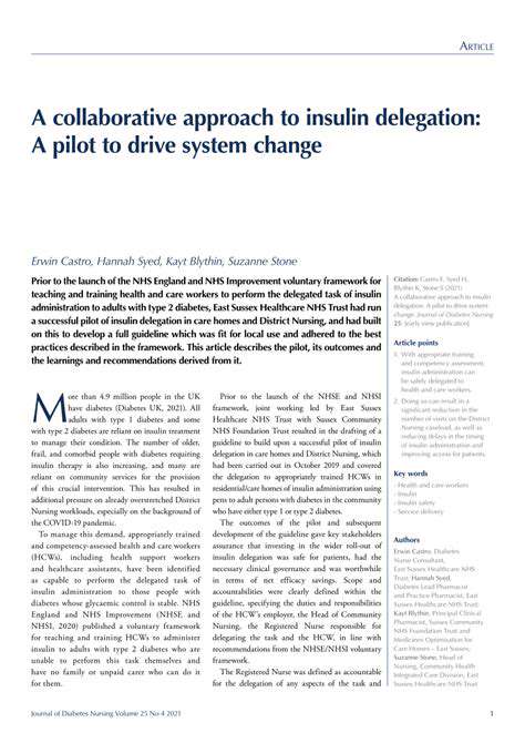 InsulinAdministration:ACollaborativeApproach